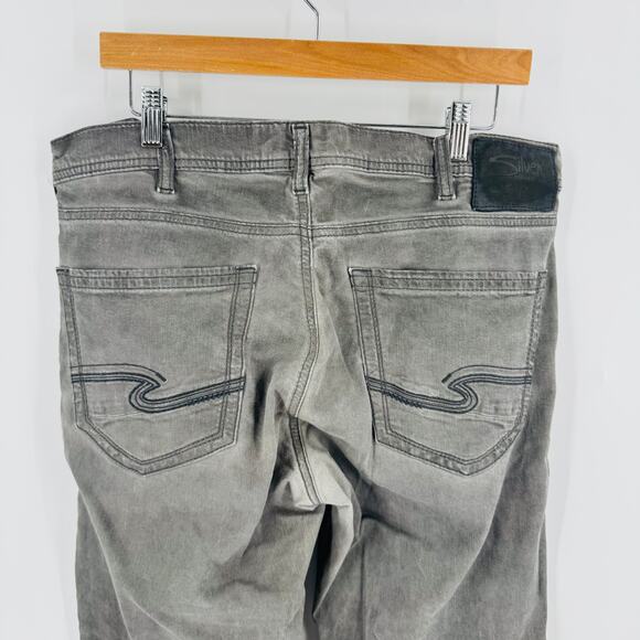 Silver Jeans Co. Grayson Men’s 34x30 Relaxed Fit Straight Leg Gray Denim Jeans - Picture 6 of 10